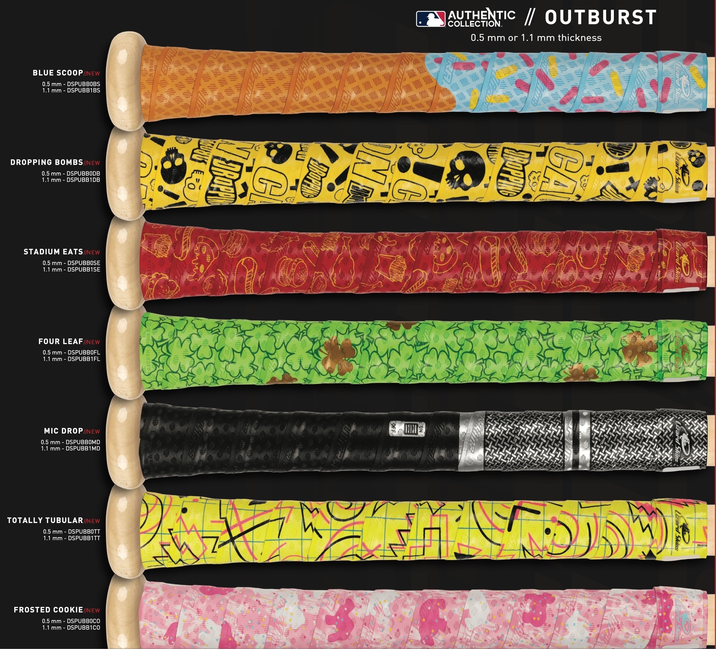 Lizard Skins Baseball and Softball Bat Grip - DSP Ultra Multi Color