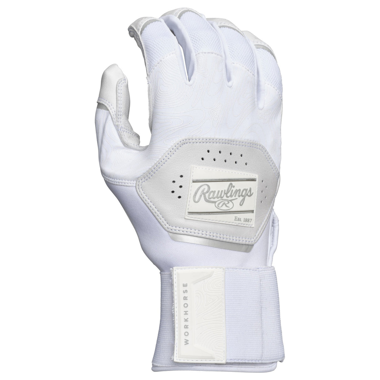 Rawlings Workhorse Compression Strap Batting Gloves Adult WH25CBG – White