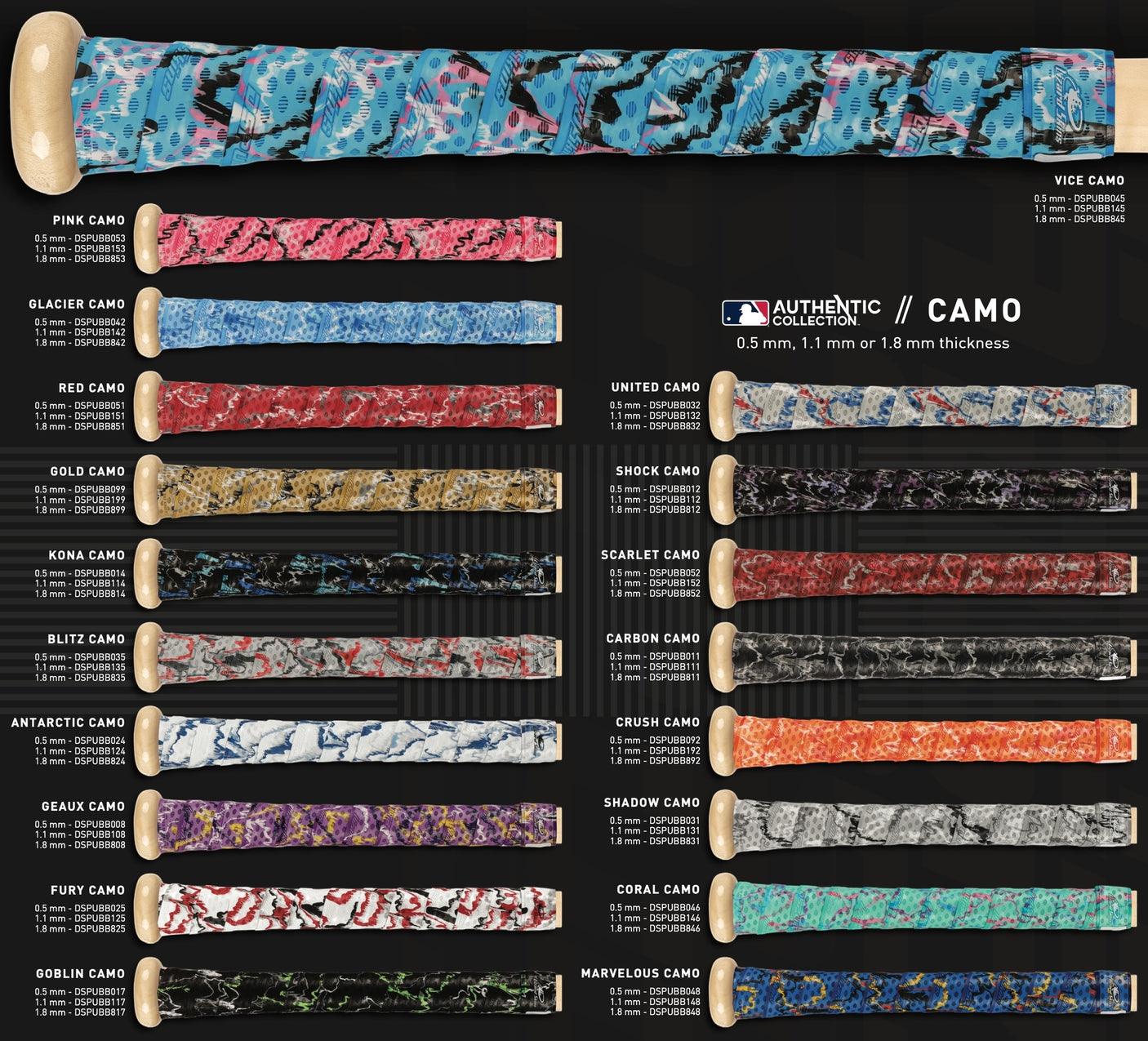 Lizard Skins Baseball and Softball Bat Grip - DSP Ultra Multi Color
