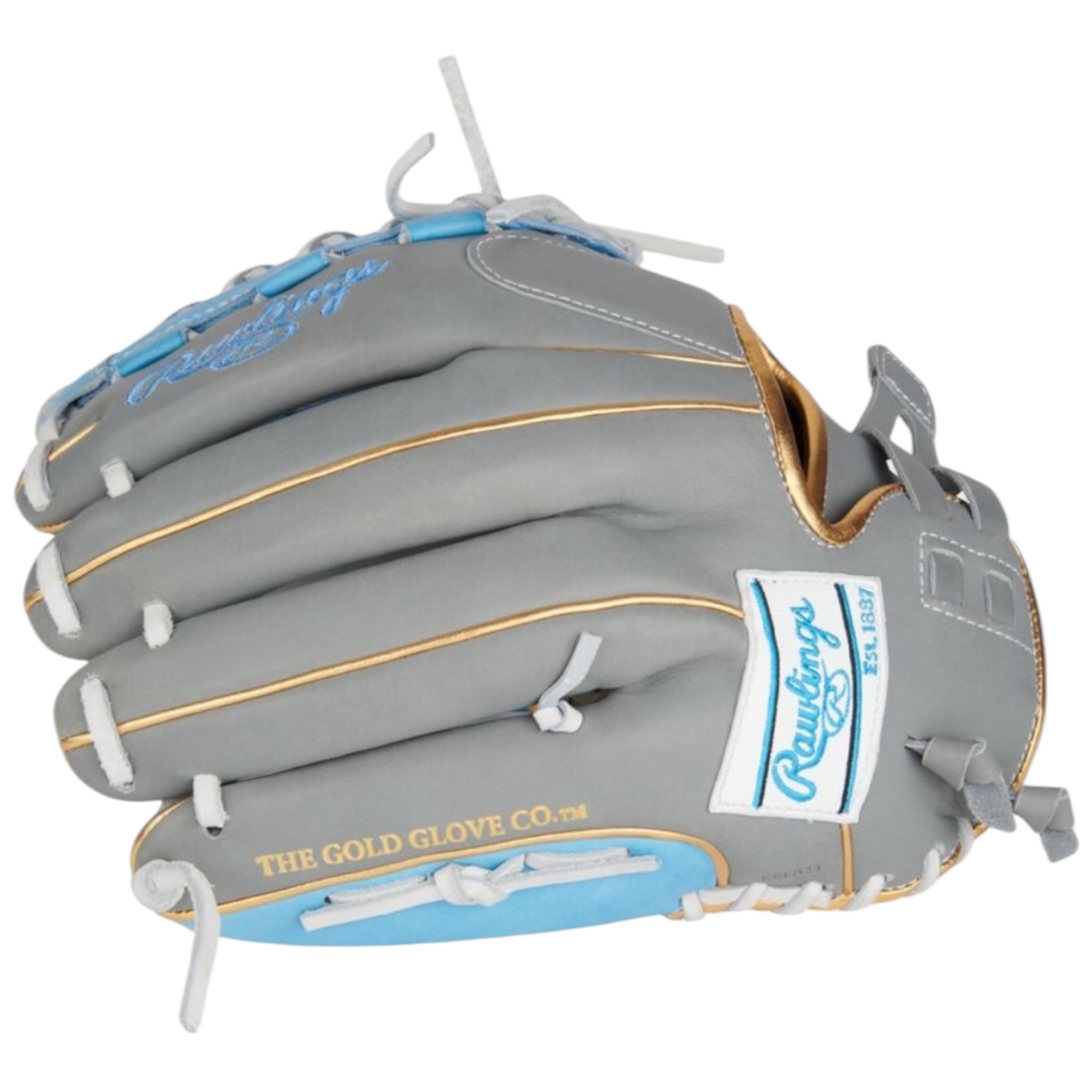 Rawlings Liberty Advanced Fastpitch Softball Glove Gray/Blue/Gold 12.5