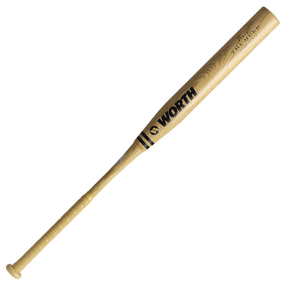 2026 Worth Thumper XL Wood Look USSSA Slowpitch Softball Bat 2 Piece 13.5" Barrel WSU6THWBL