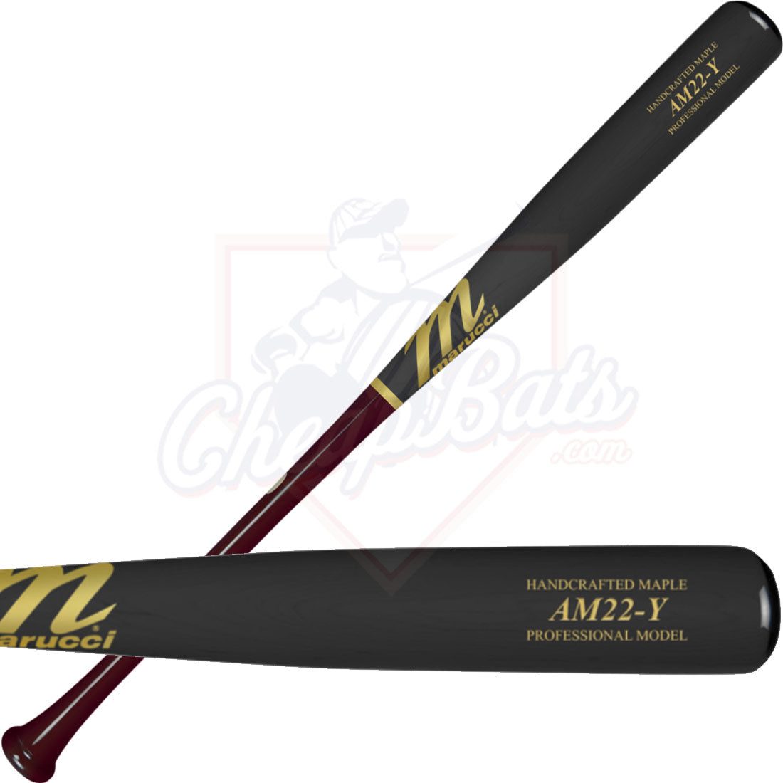 Marucci AM22 Pro Model Youth Maple Wood Baseball Bat Cherry/Fog MYVE4AM22-CH/FG