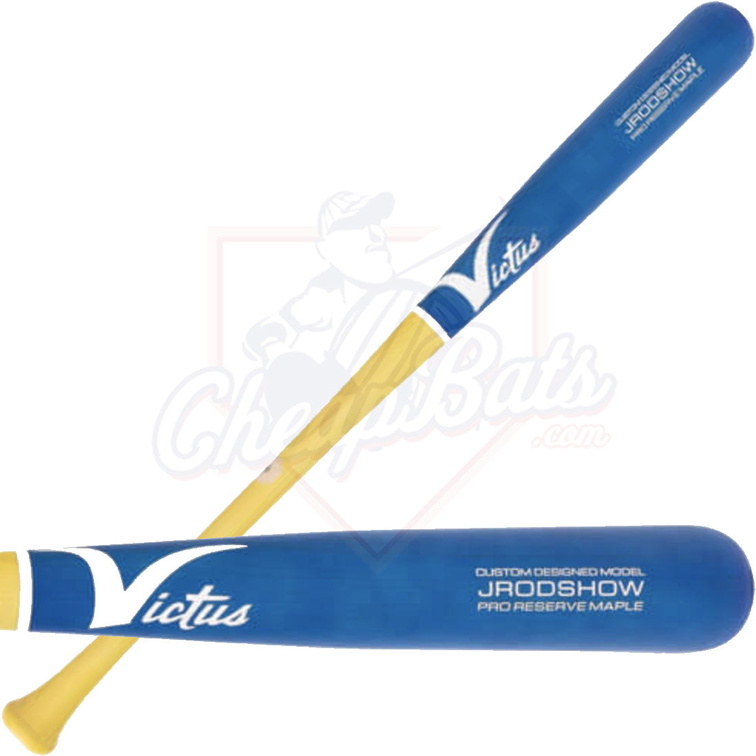 CLOSEOUT Victus JROD Show Pro Reserve Maple Wood Baseball Bat Yellow/Blue VRWMJROD-FY/FRB
