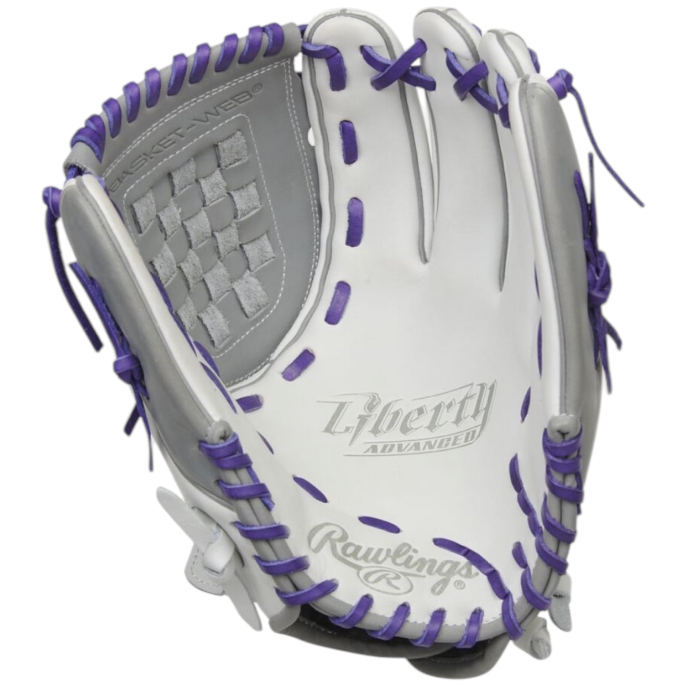 Rawlings Liberty Advanced Fastpitch Softball Glove White/Purple/Gray 12" RLA120-3WPG