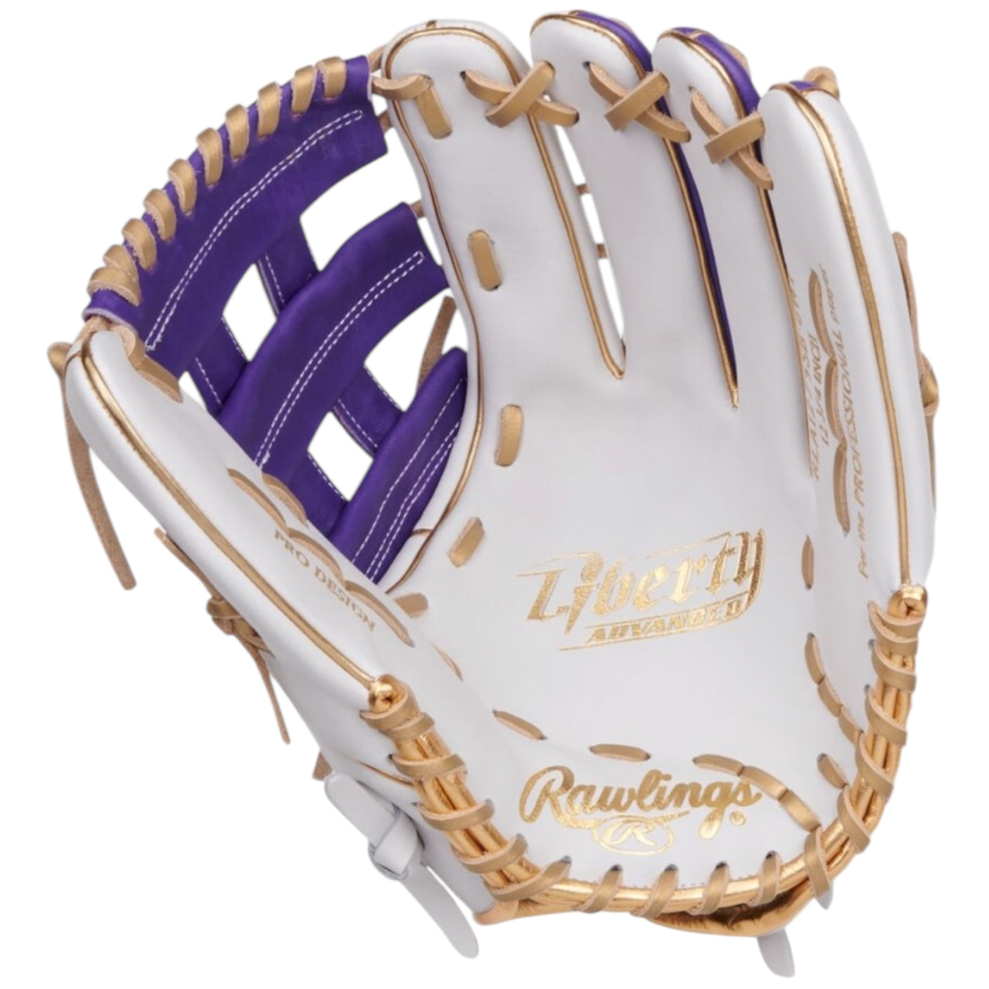 Rawlings Liberty Advanced Fastpitch Softball Glove White/Purple/Gold 12.75" RLA1275SB-6WPUG