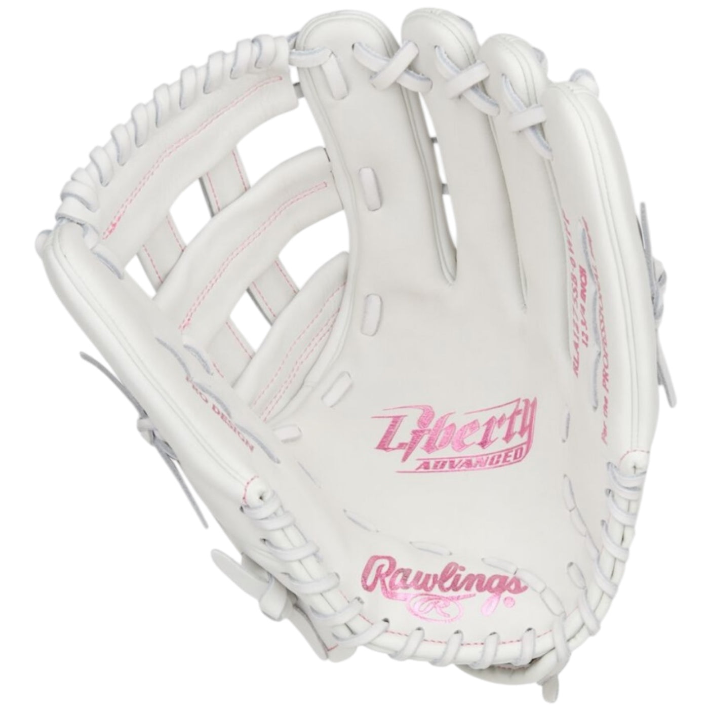 Rawlings Liberty Advanced Fastpitch Softball Glove White/Pink 12.75" RLA1275SB-6WP