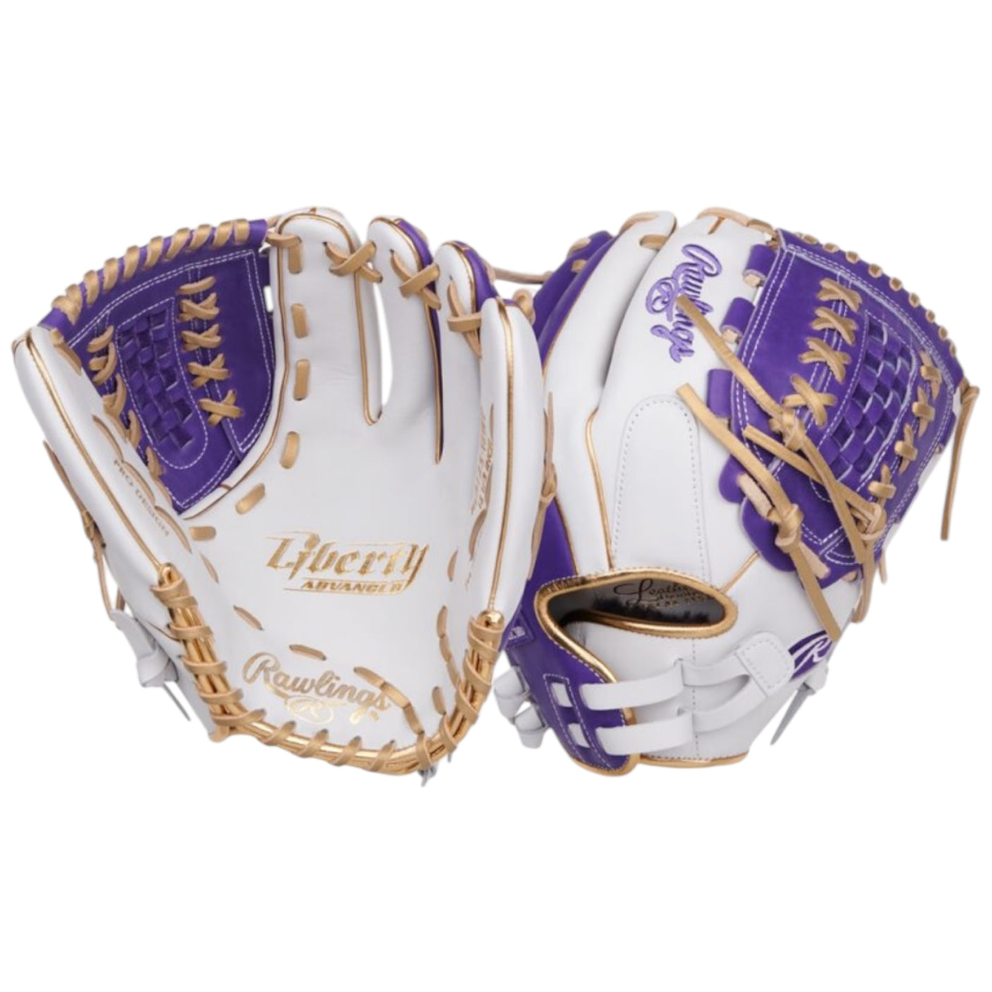 Rawlings Liberty Advanced Fastpitch Softball Glove White/Purple/Gold 12.5" RLA125-18WPUG