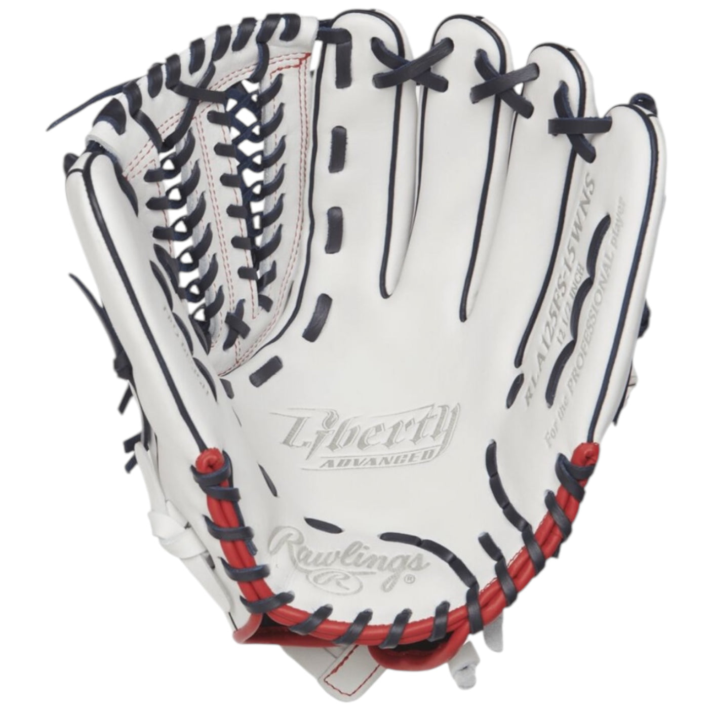 Rawlings Liberty Advanced Fastpitch Softball Glove White/Navy/Red 12.5" RLA125FS-15WNS