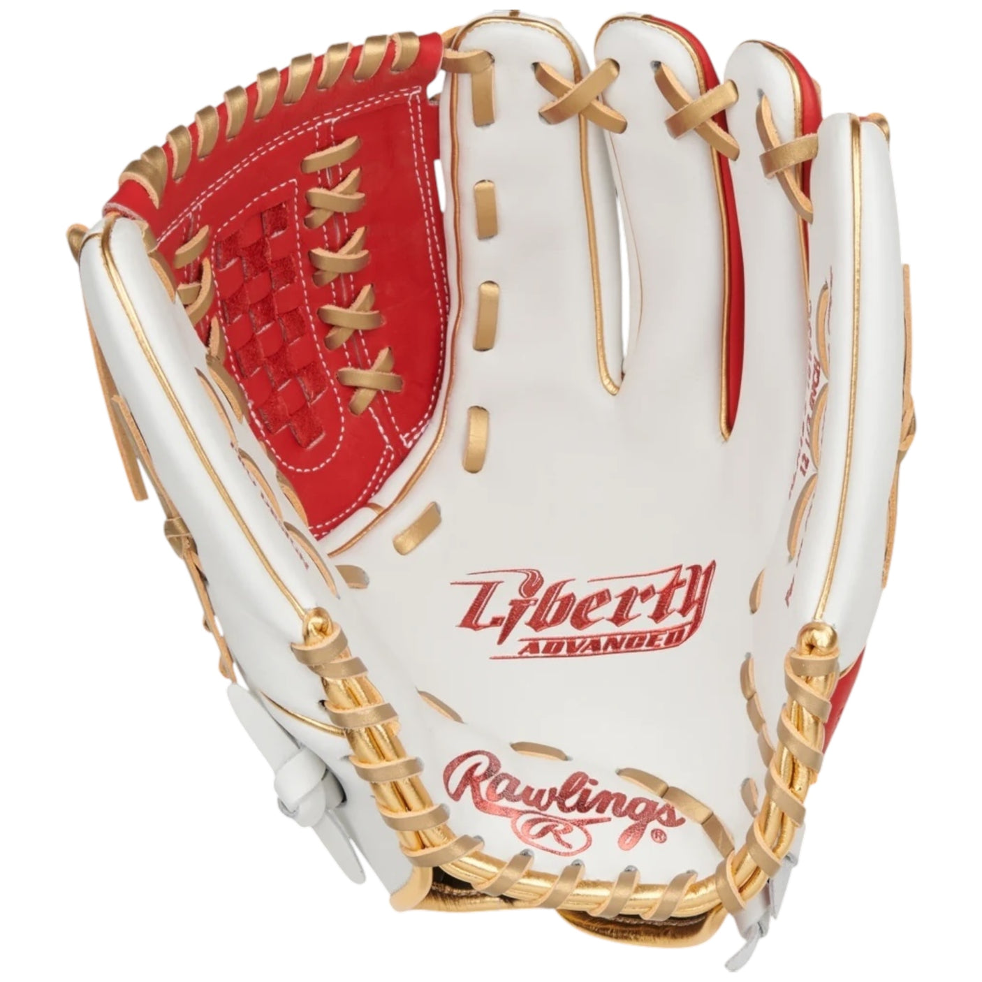 Rawlings Liberty Advanced Fastpitch Softball Glove White/Red/Gold 12.5" RLA125-18WSG