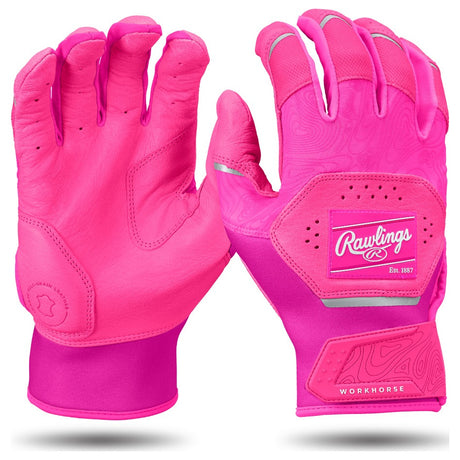 Rawlings Workhorse Batting Gloves Adult WH25BG – Pink/Pink