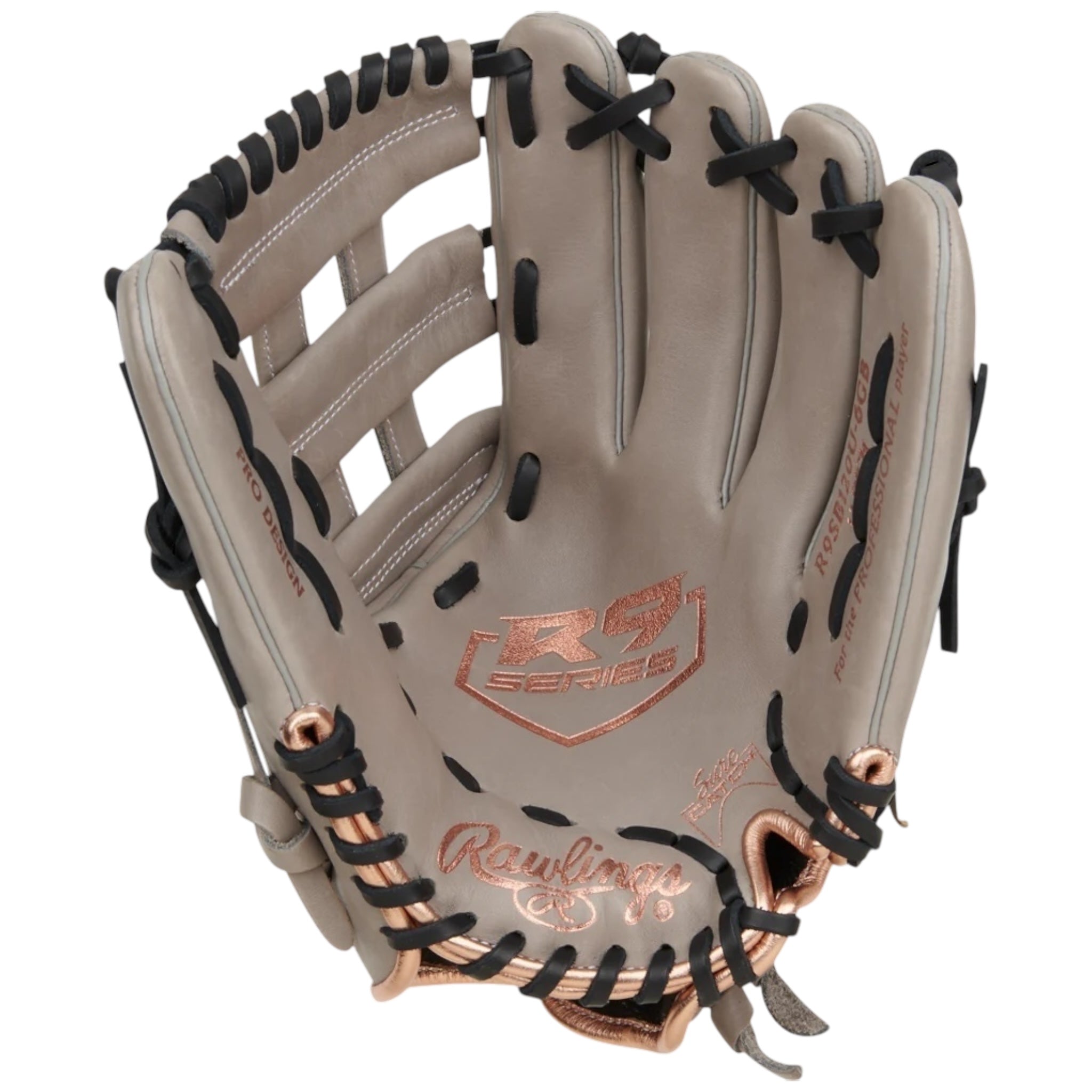 Rawlings R9 Countour Fit Fastpitch Softball Glove Gray/Rose-Gold 12