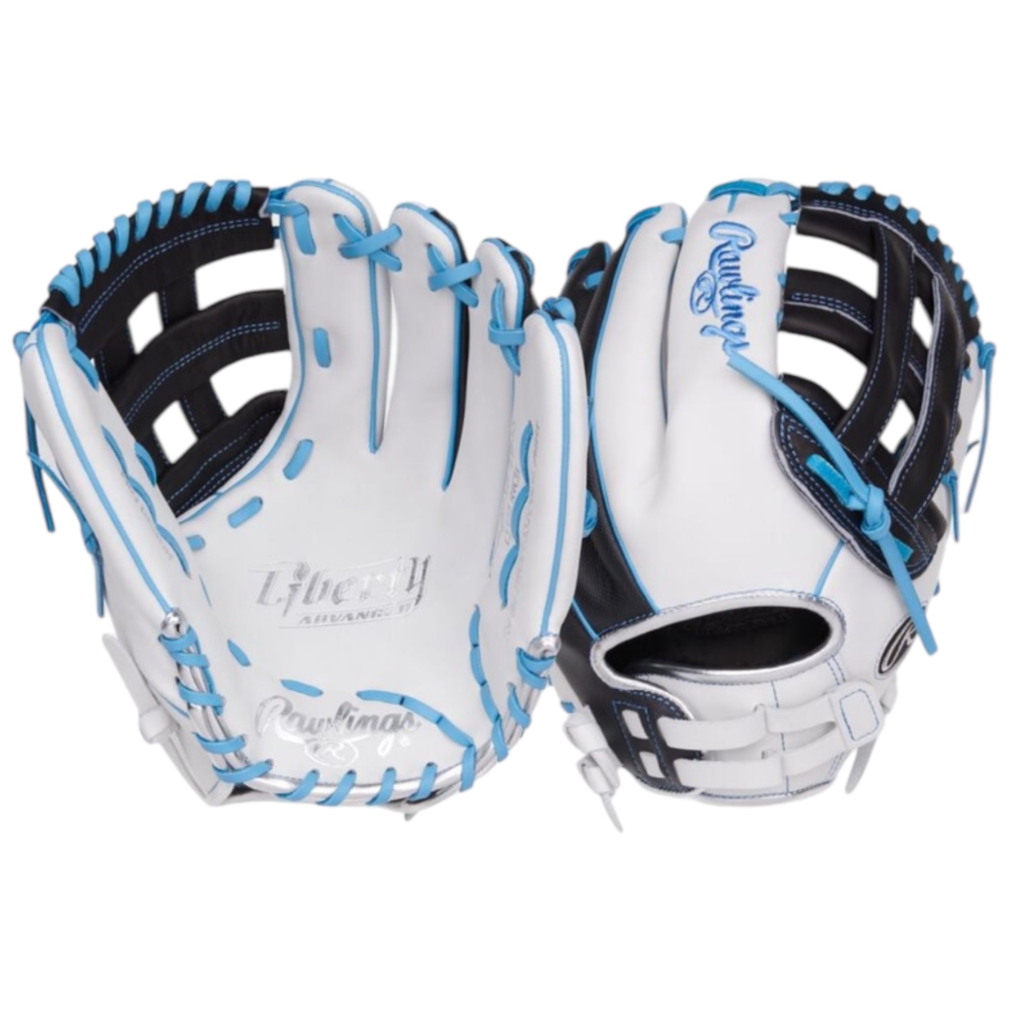 Rawlings Liberty Advanced Fastpitch Softball Glove White/Black/Blue 12.25