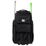 Marucci Convoy+ Wheeled Bag MBCVUWB Black front with bats