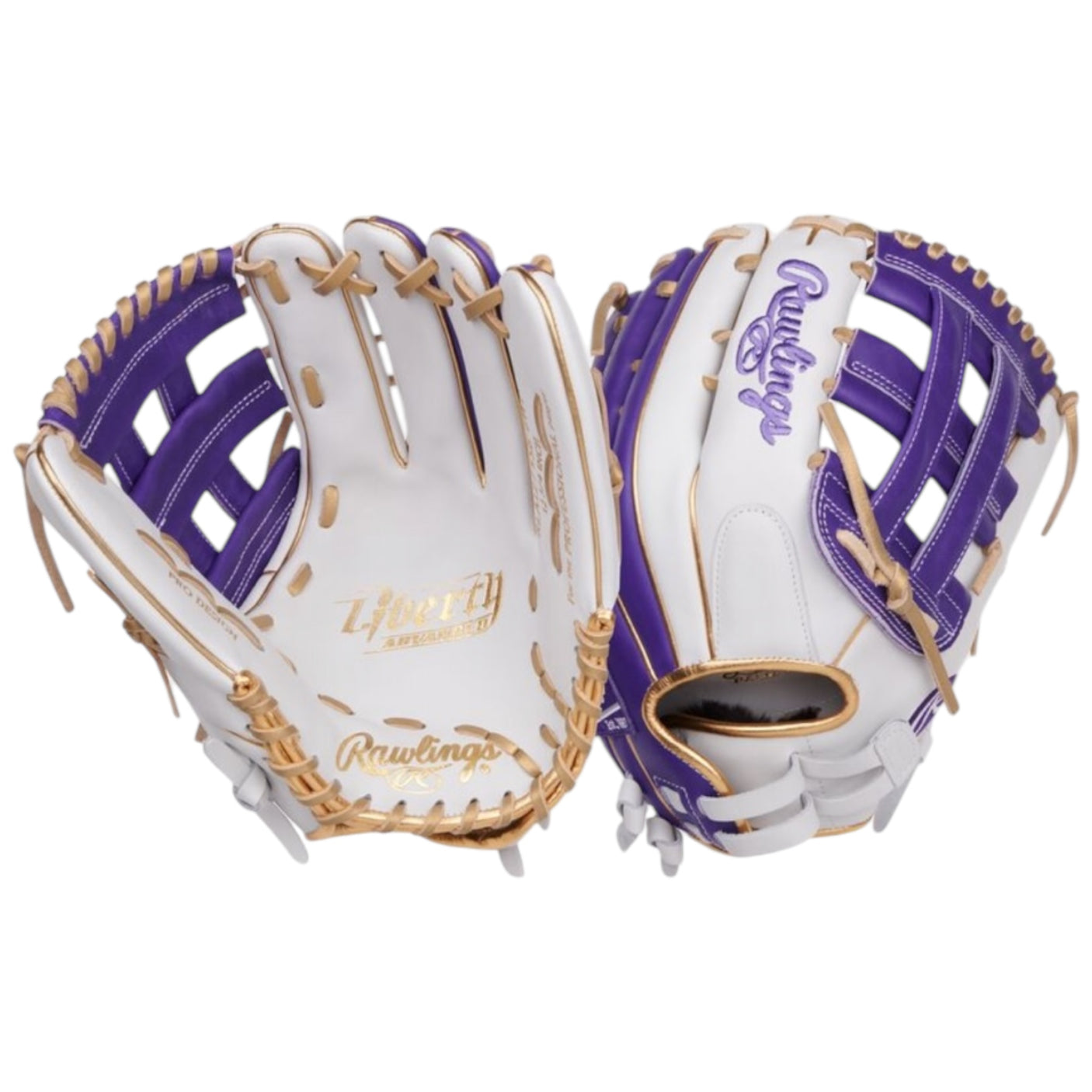 Rawlings Liberty Advanced Fastpitch Softball Glove White/Purple/Gold 12.75" RLA1275SB-6WPUG