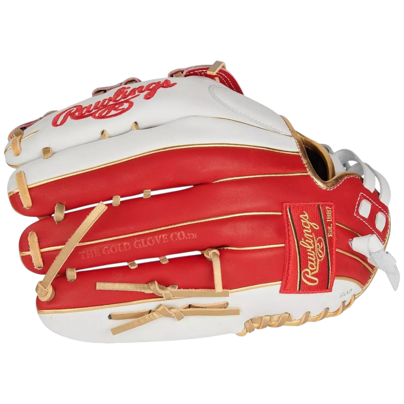 Rawlings Liberty Advanced Fastpitch Softball Glove White/Red/Gold 12.75" RLA1275SB-6WSG