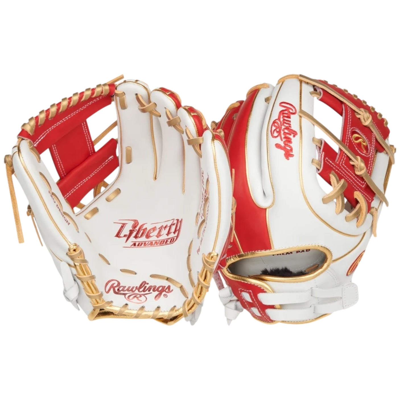 Rawlings Liberty Advanced Fastpitch Softball Glove 11.75" White/Red/Gold RLA715SB-2WSG