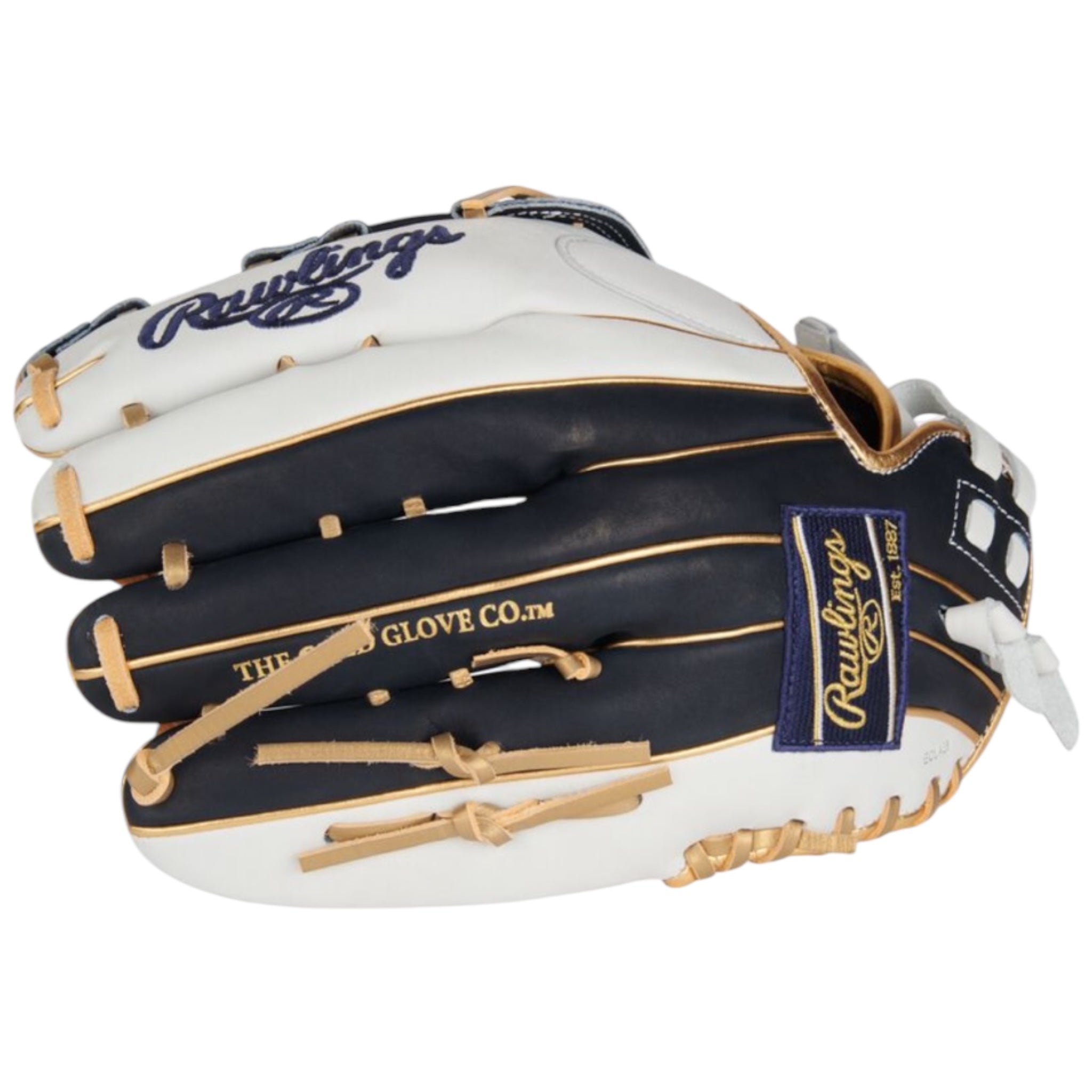 Rawlings Liberty Advanced Fastpitch Softball Glove White/Navy/Gold 12.75