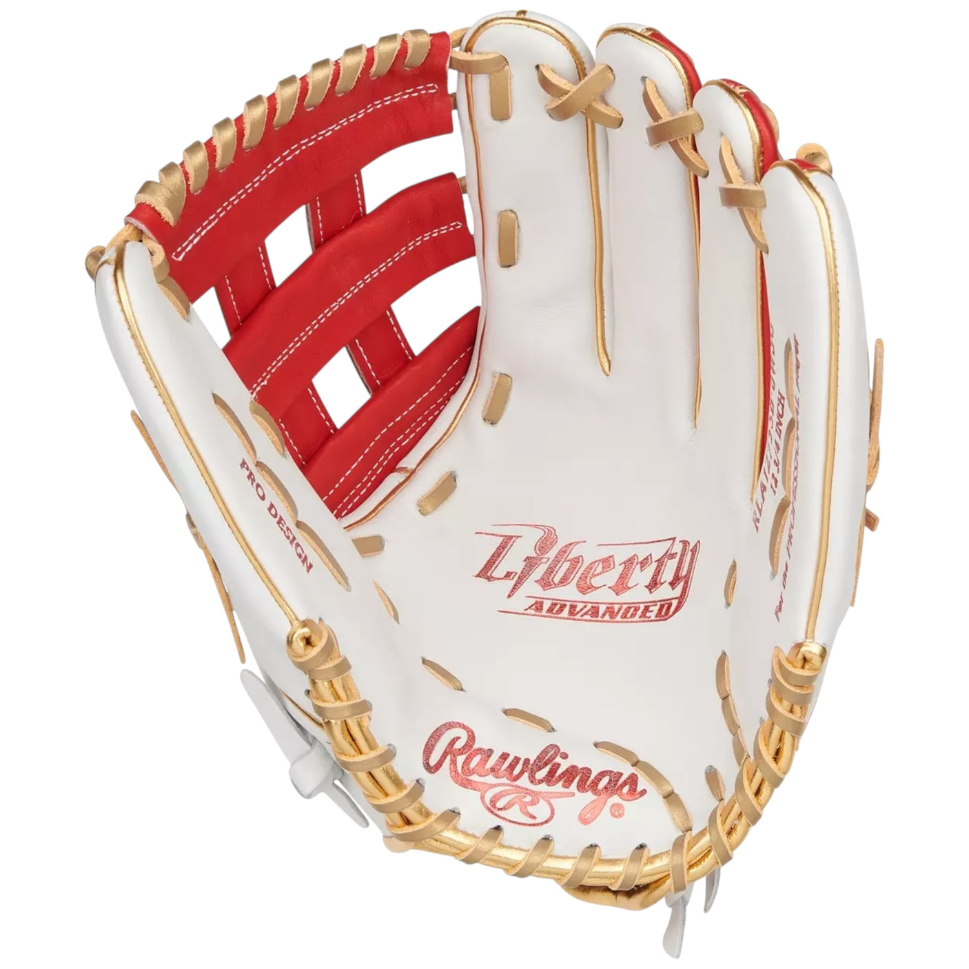 Rawlings Liberty Advanced Fastpitch Softball Glove White/Red/Gold 12.75" RLA1275SB-6WSG