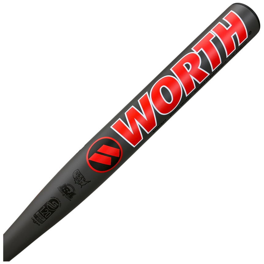 2024 Worth Bedlam Phil Matte XL Slowpitch Softball Bat End Loaded USSSA WSU4PMB1L