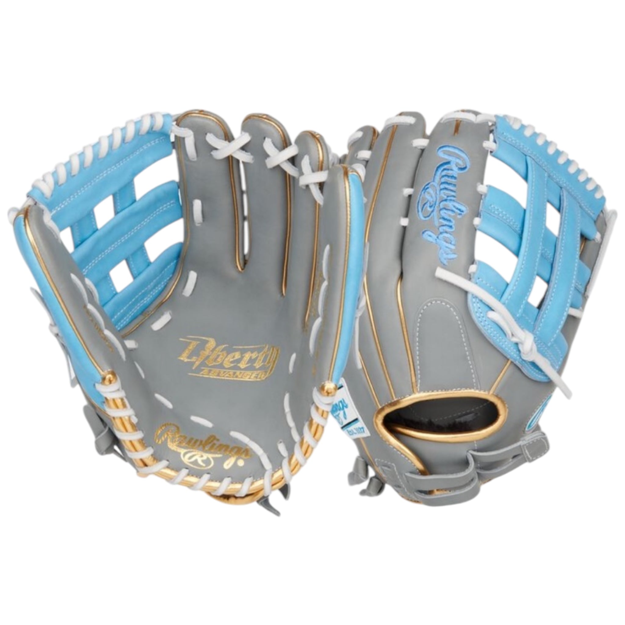 Rawlings Liberty Advanced Fastpitch Softball Glove Gray/Blue/Gold 12.75