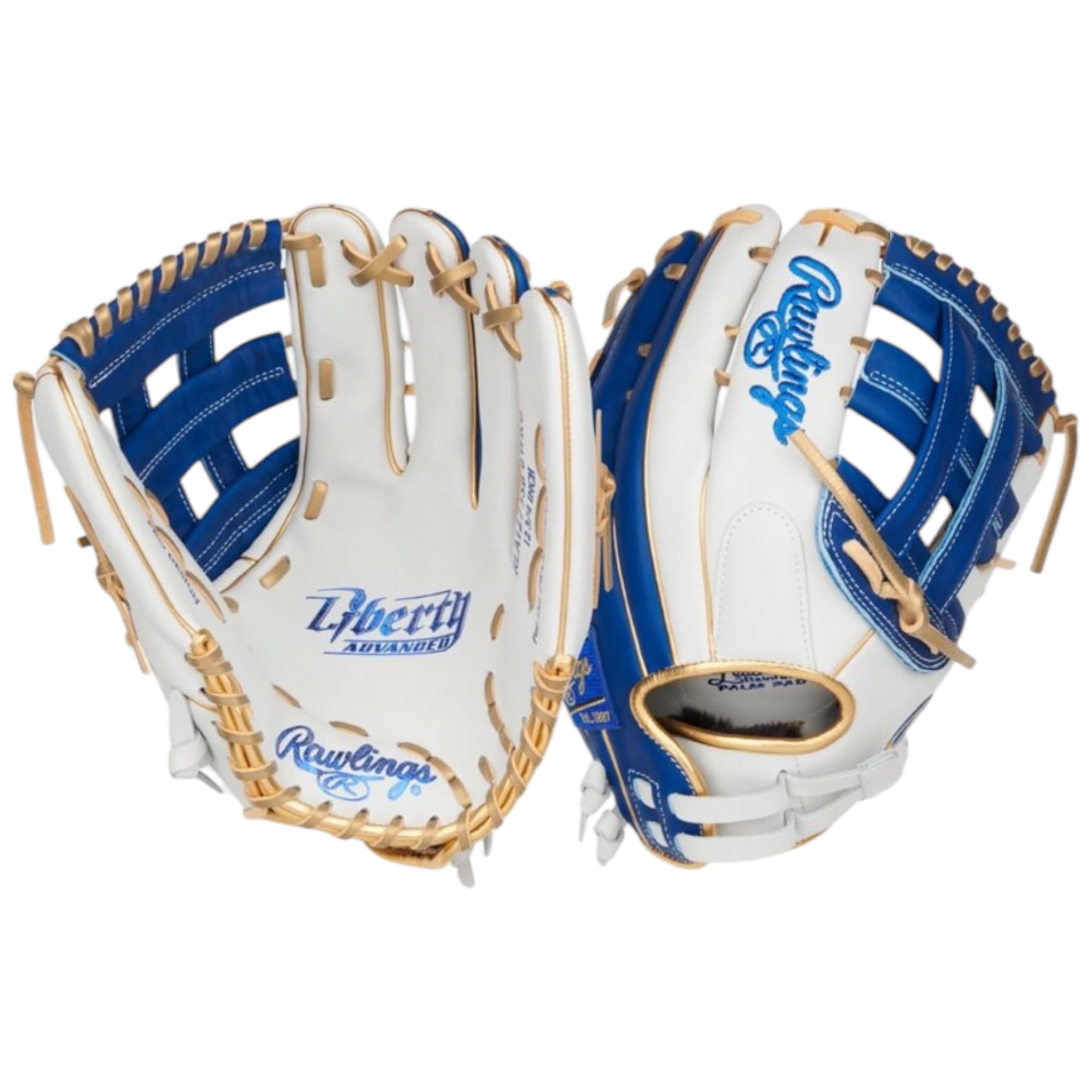 Rawlings Liberty Advanced Fastpitch Softball Glove White/Royal/Gold 12.75