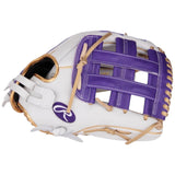 Rawlings Liberty Advanced Fastpitch Softball Glove White/Purple/Gold 12.75" RLA1275SB-6WPUG