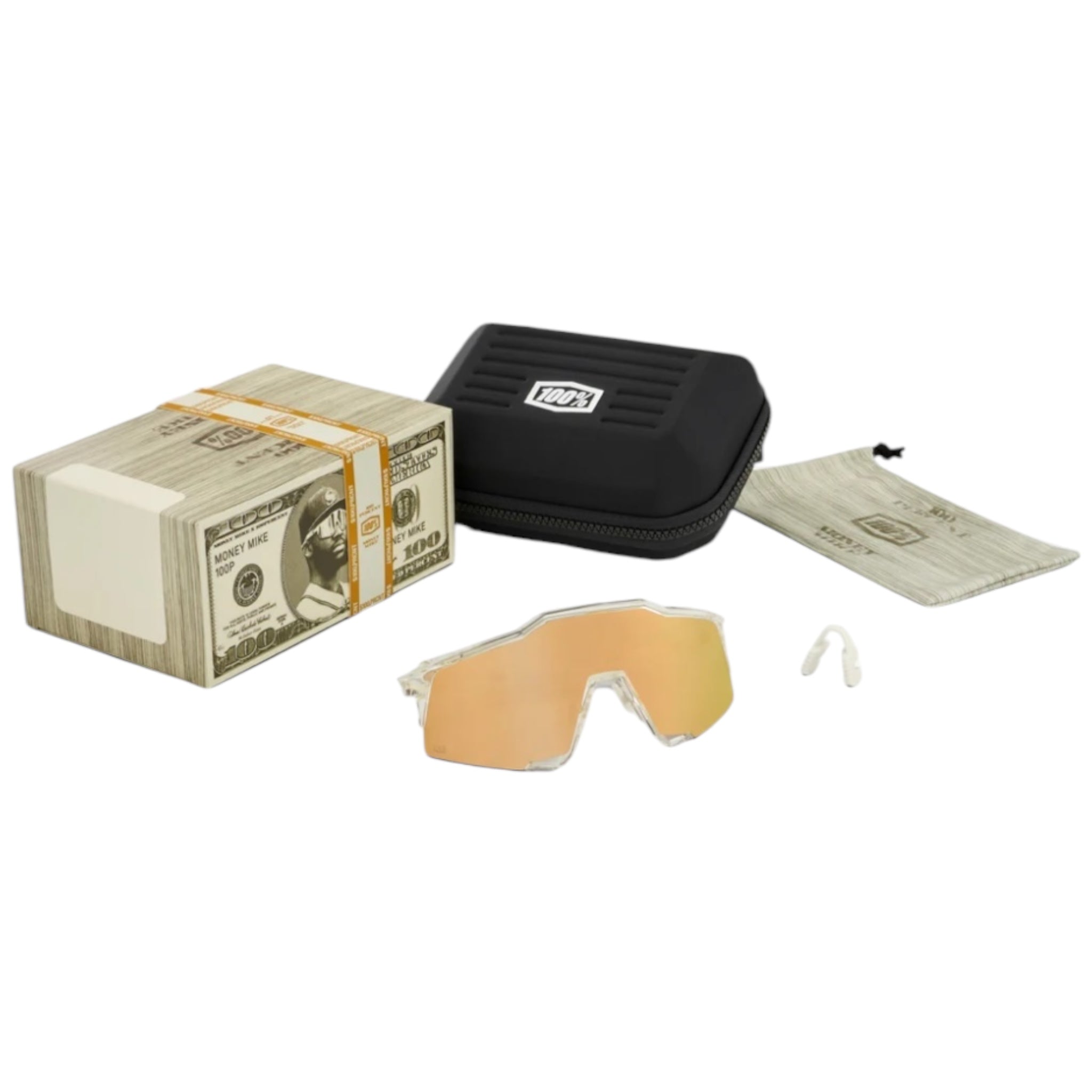 100% SPEEDCRAFT LE Money Mike Sunglasses HiPER Gold Mirror