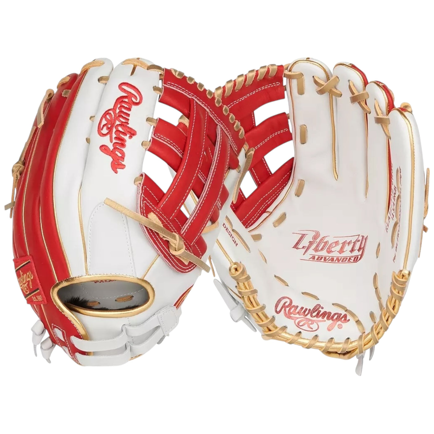 Rawlings Liberty Advanced Fastpitch Softball Glove White/Red/Gold 12.75" RLA1275SB-6WSG