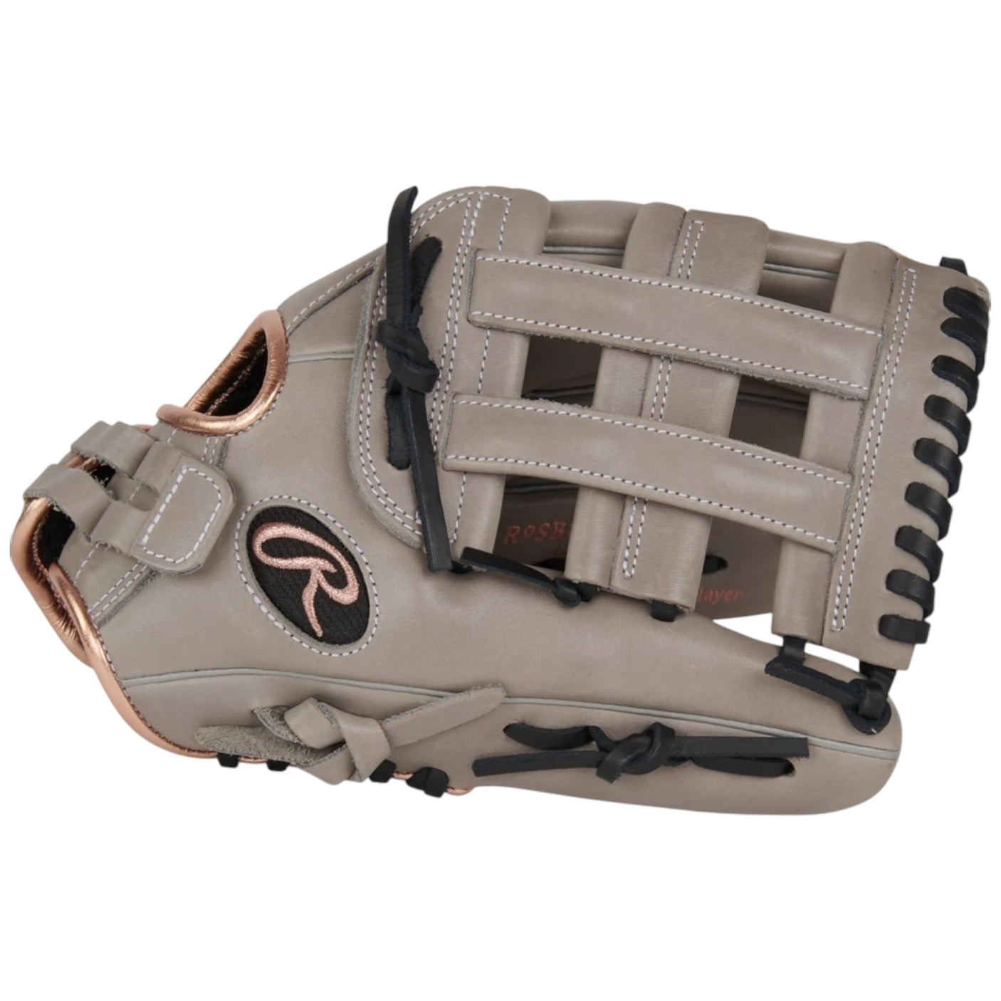 Rawlings R9 Countour Fit Fastpitch Softball Glove Gray/Rose-Gold 12" R9SB120U-6GB