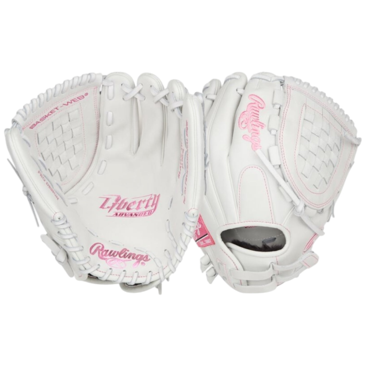 Rawlings Liberty Advanced ColorSync Series Fastpitch Softball Glove White/Pink 12" RLA120-3WP