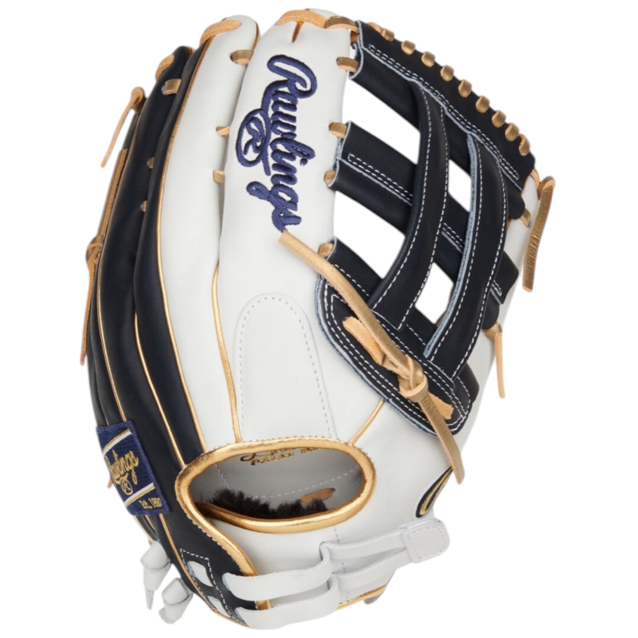 Rawlings Liberty Advanced Fastpitch Softball Glove White/Navy/Gold 12.75