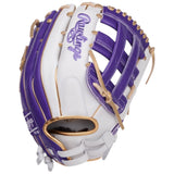 Rawlings Liberty Advanced Fastpitch Softball Glove White/Purple/Gold 12.75" RLA1275SB-6WPUG