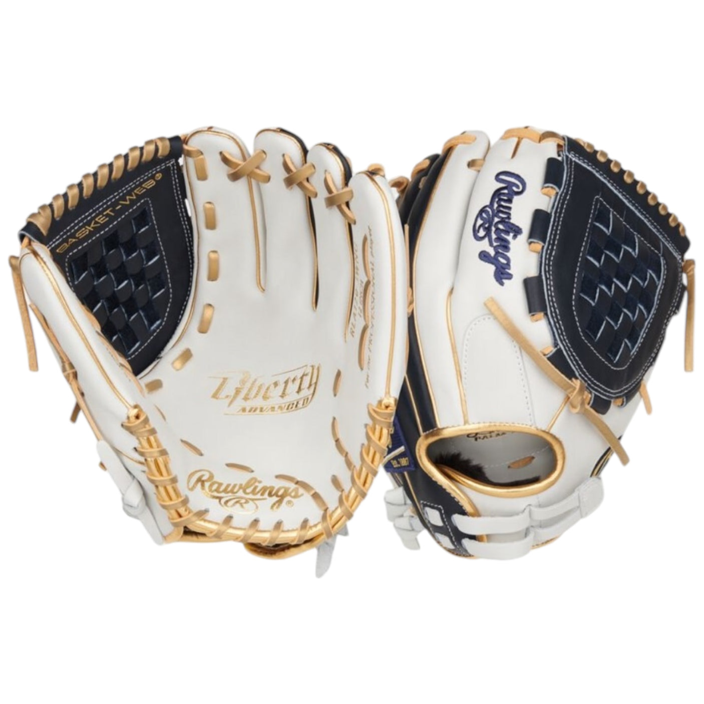 Rawlings Liberty Advanced ColorSync 4 Series Fastpitch Softball Glove White/Navy/Gold 12" RLA120-3WNG