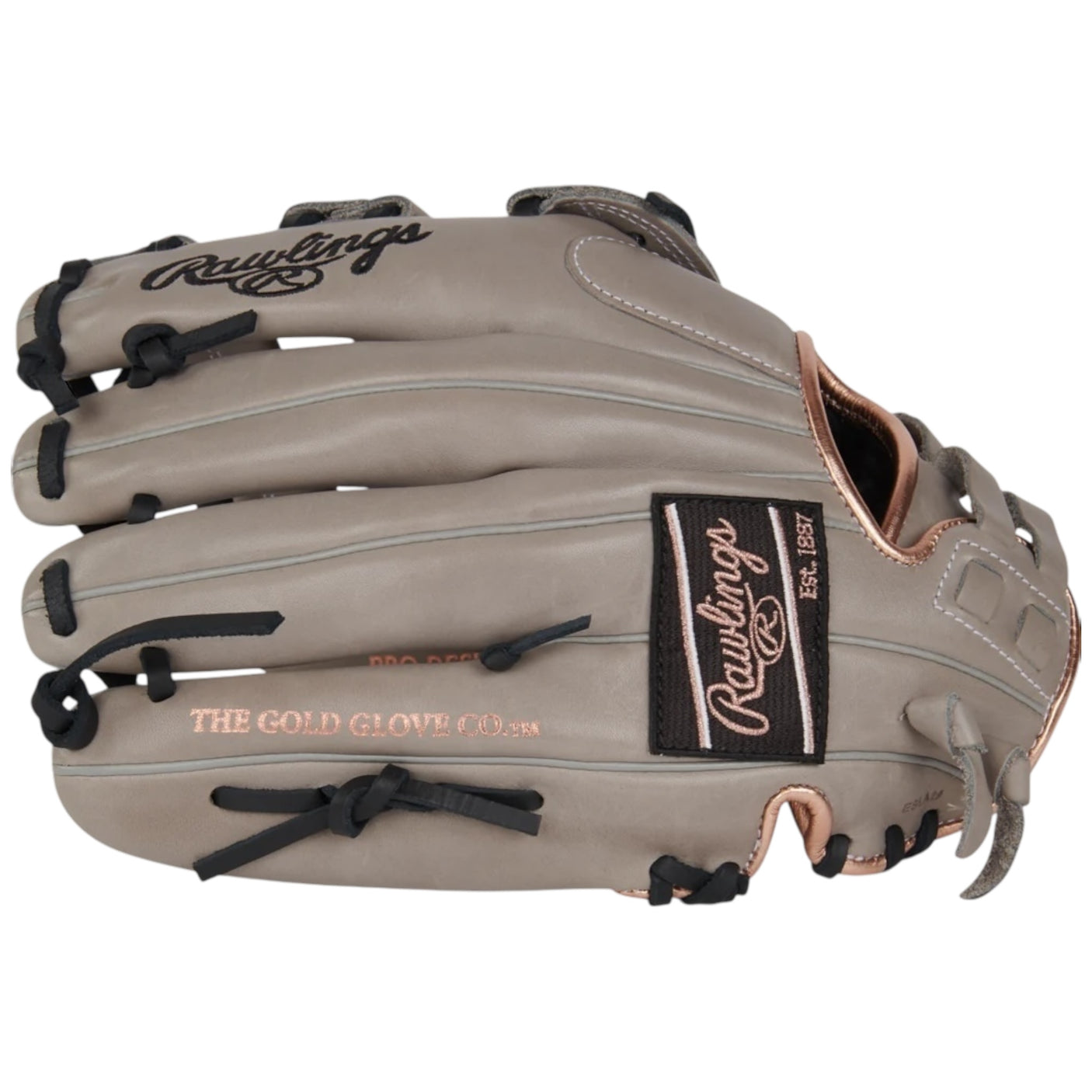 Rawlings R9 Countour Fit Fastpitch Softball Glove Gray/Rose-Gold 12" R9SB120U-6GB