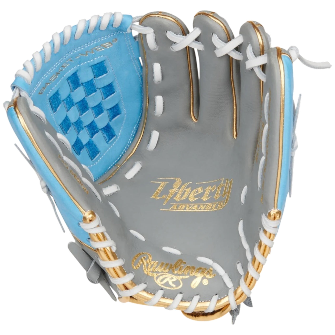 Rawlings Liberty Advanced ColorSync 4 Series Fastpitch Softball Glove Gray/Carolina/Gold 12" RLA120-3GCG