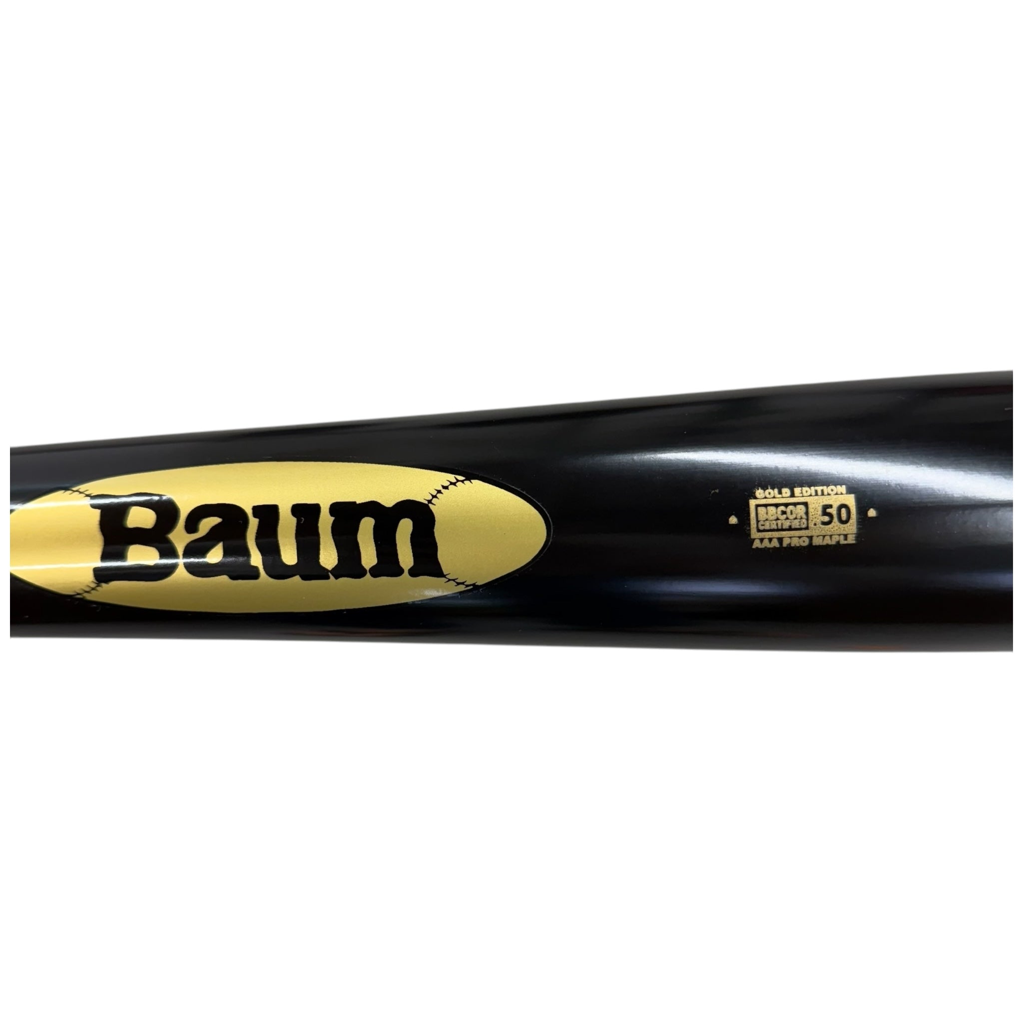 Baum Bat Gold Stock Baseball Bat Flared Handle BBMFGSTOCKPRO-BK