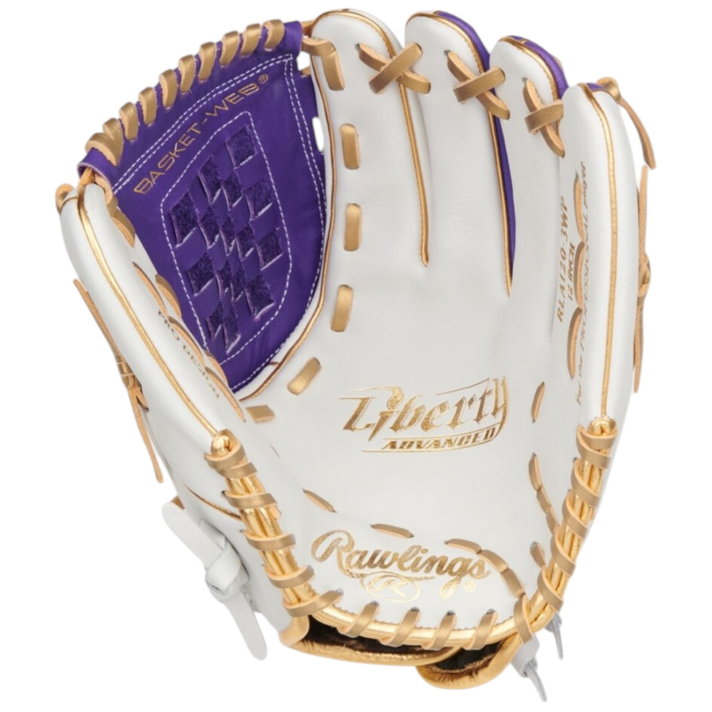 Rawlings Liberty Advanced ColorSync 4 Series Fastpitch Softball Glove White/Purple/Gold 12" RLA120-3WPUG