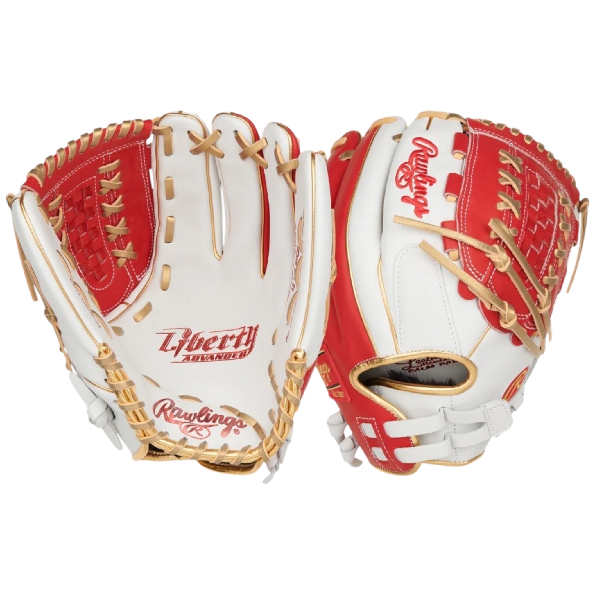 Rawlings Liberty Advanced Fastpitch Softball Glove White/Red/Gold