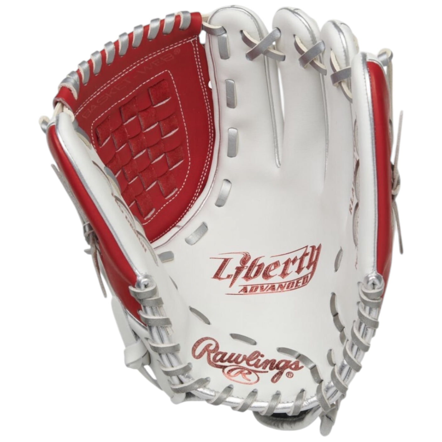 Rawlings Liberty Advanced ColorSync Series Fastpitch Softball Glove White/Scarlet/Platinum 12" RLA120-3WSP