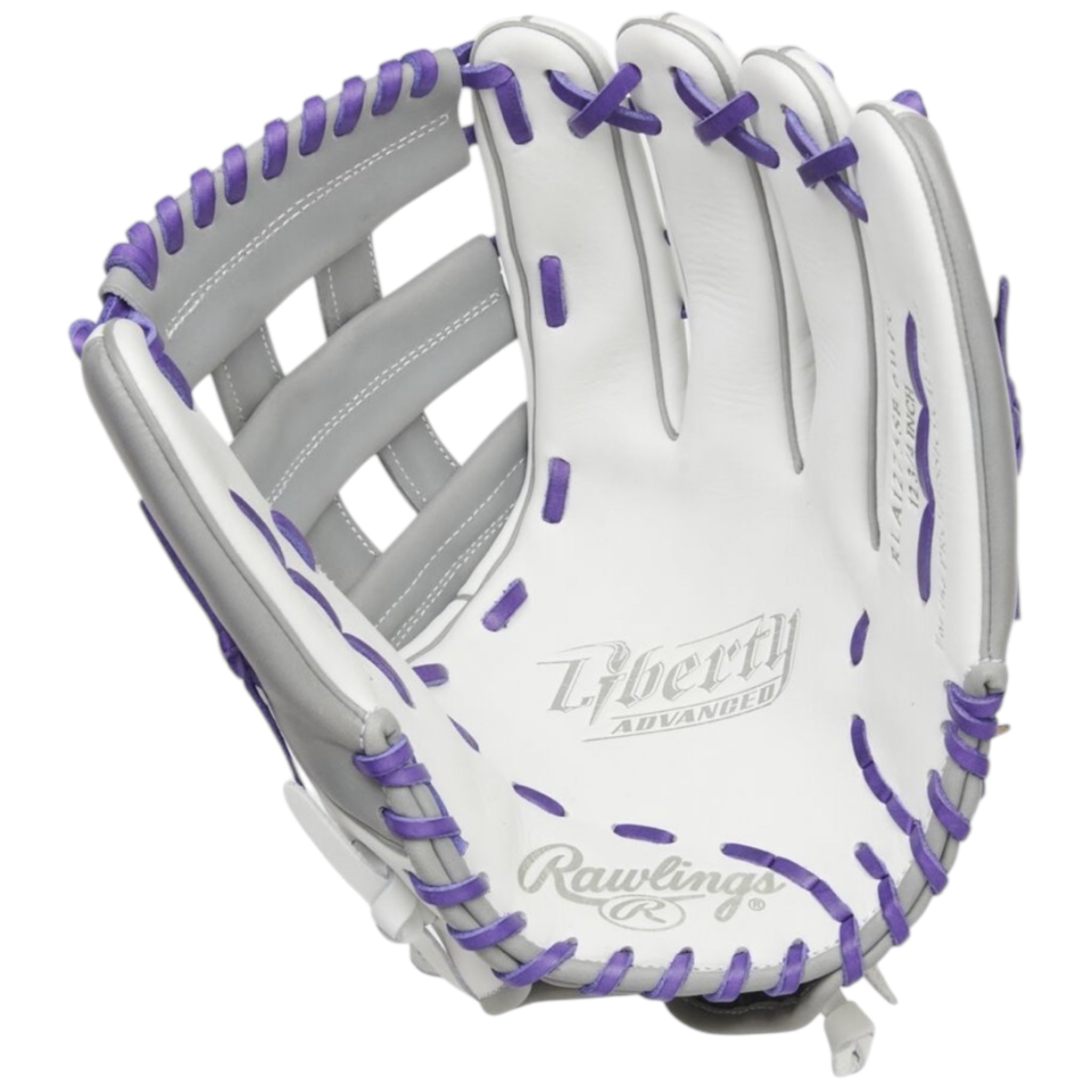 Rawlings Liberty Advanced Fastpitch Softball Glove White/Purple/Gray 12.75