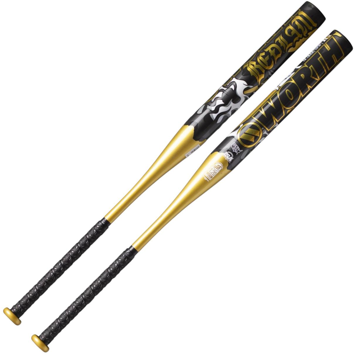 2025 Worth Bedlam Gold 1 Piece Slowpitch Softball Bat 13 Inch End Loaded USSSA WSU5BEDG1L