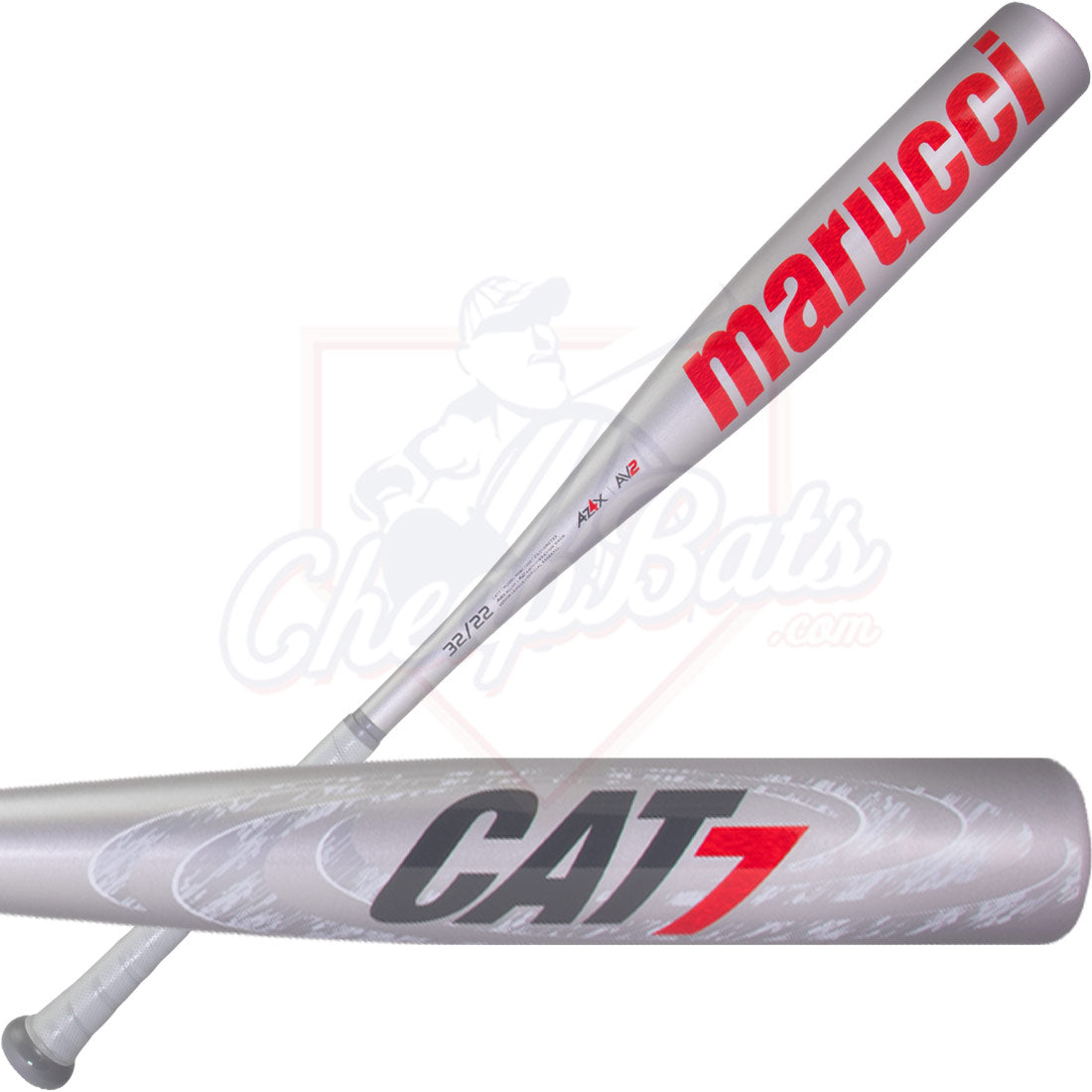 CLOSEOUT Marucci Cat 7 Silver Youth USSSA Baseball Bat -10oz MSBC7210S