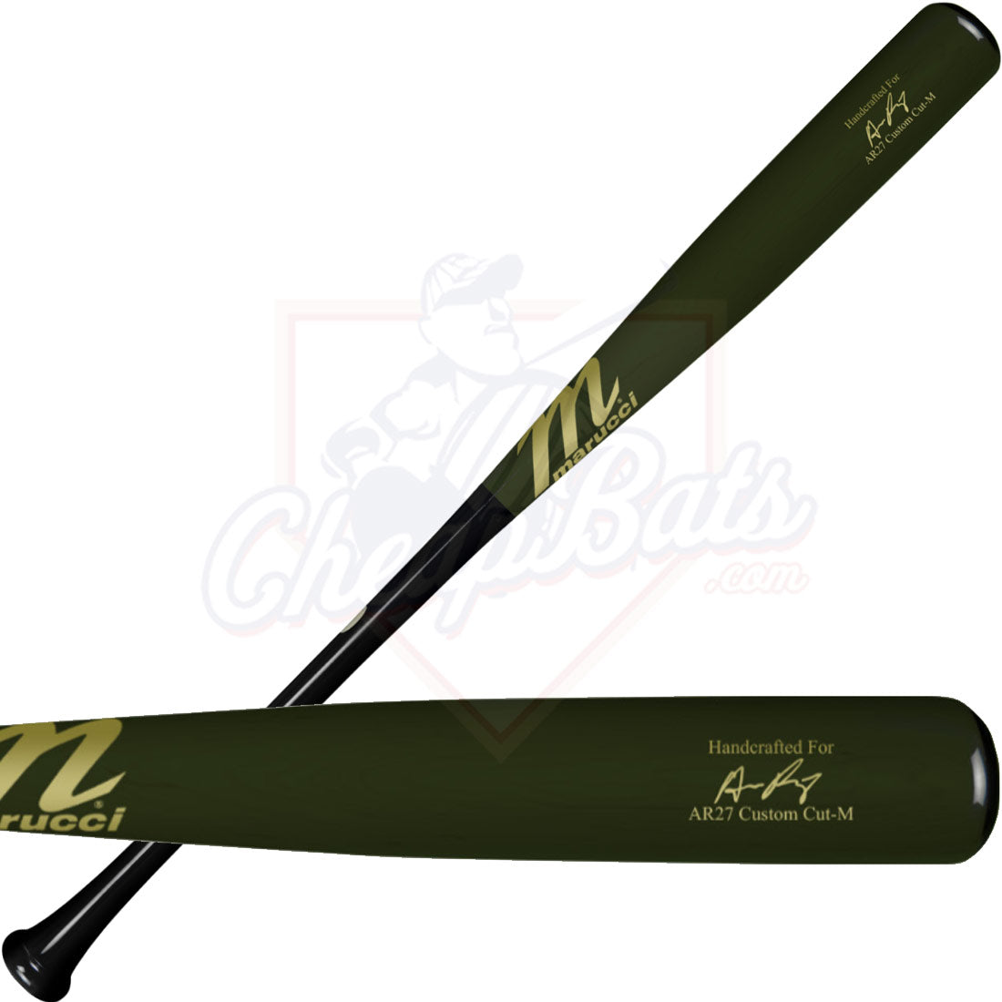 CLOSEOUT Marucci Austin Riley Pro Exclusive Maple Wood Baseball Bat MVE4RILEY27-BK/SG