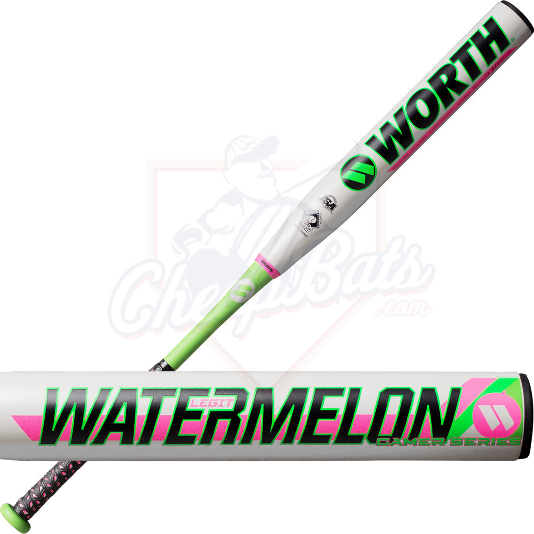 CLOSEOUT 2024 Worth Watermelon XXL Senior Slowpitch Softball Bat End Loaded SSUSA WSS3WMGX