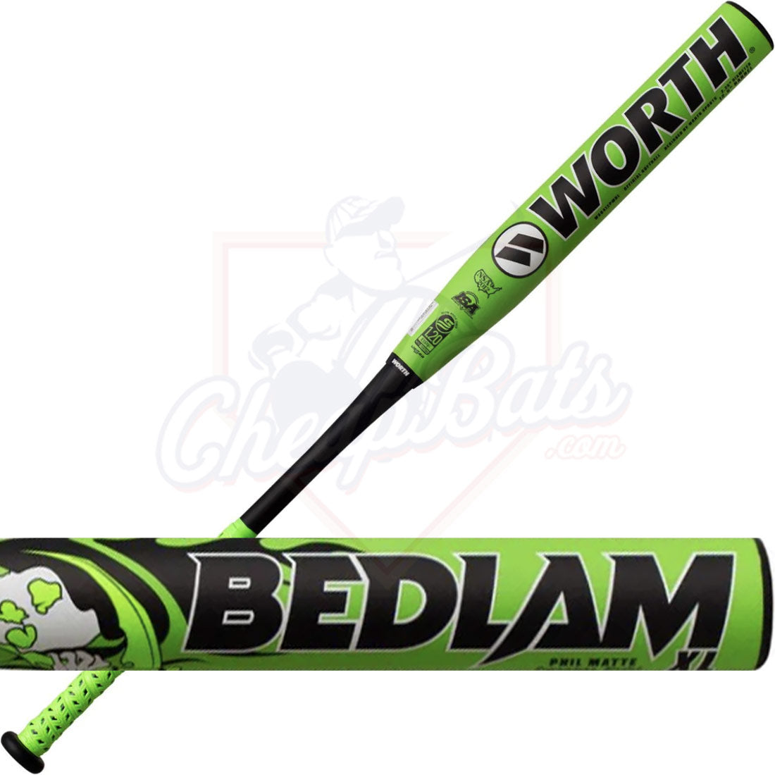 CLOSEOUT 2024 Worth Bedlam Phil Matte XL Slowpitch Softball Bat End Loaded USSSA WSU412PMBL