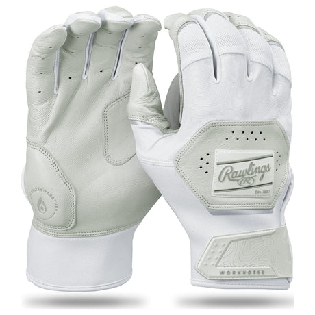 Rawlings Workhorse Batting Gloves Adult WH25BG – White/White