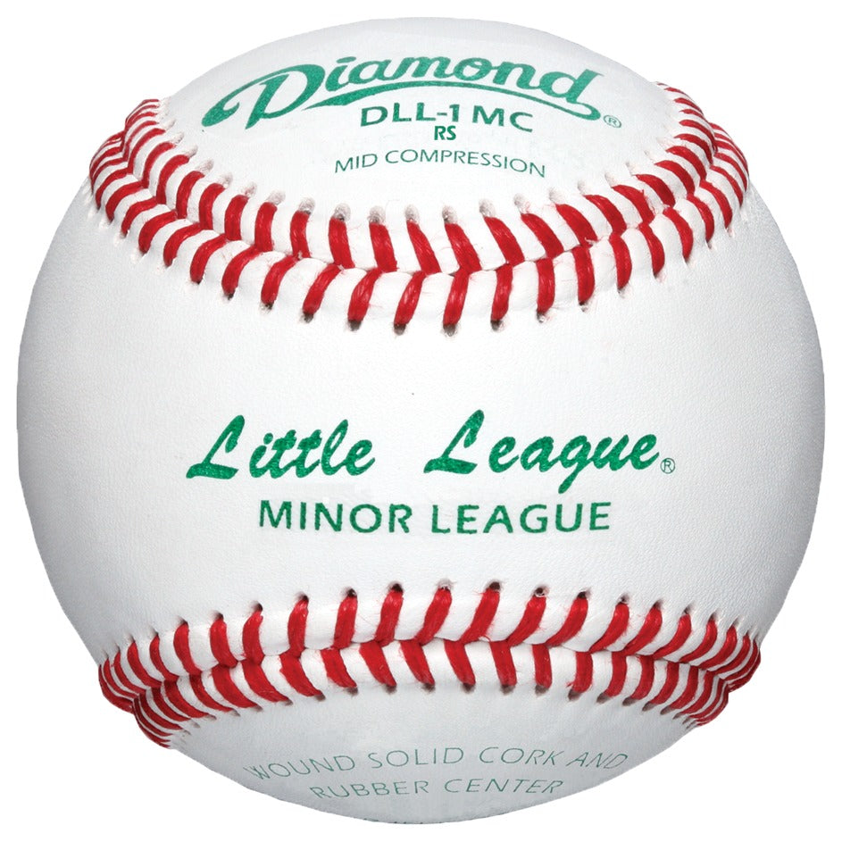Diamond DLL-1 MC Little League Minor League Mid Compression Baseballs - 2 Dozen or 10 Dozen Case