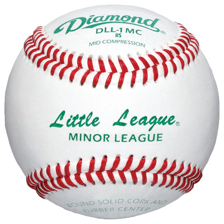 Diamond DLL-1 MC Little League Minor League Mid Compression Baseballs - 2 Dozen or 10 Dozen Case