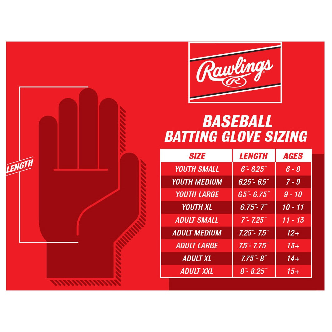 Rawlings Workhorse Compression Strap Batting Gloves Adult WH25CBG – USA