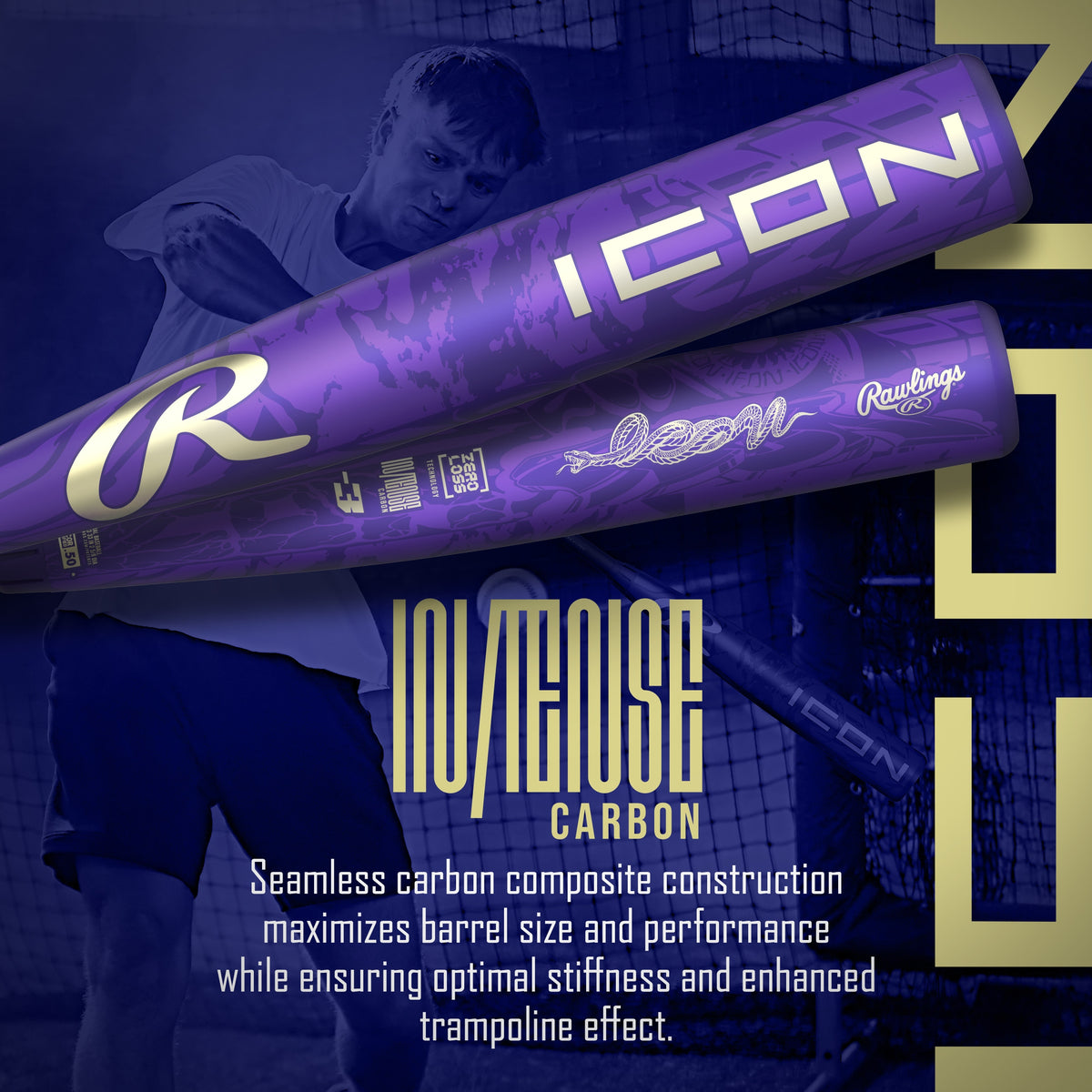 2027 Rawlings Icon Junior Big Barrel USSSA Baseball Bat -11oz RJB7I11